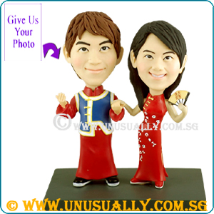 Custom 3D Chinese Traditional Wedding Costume Couple Figurines